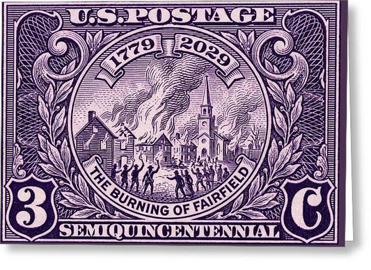 Burning of Fairfield 3c 1 - Greeting Card