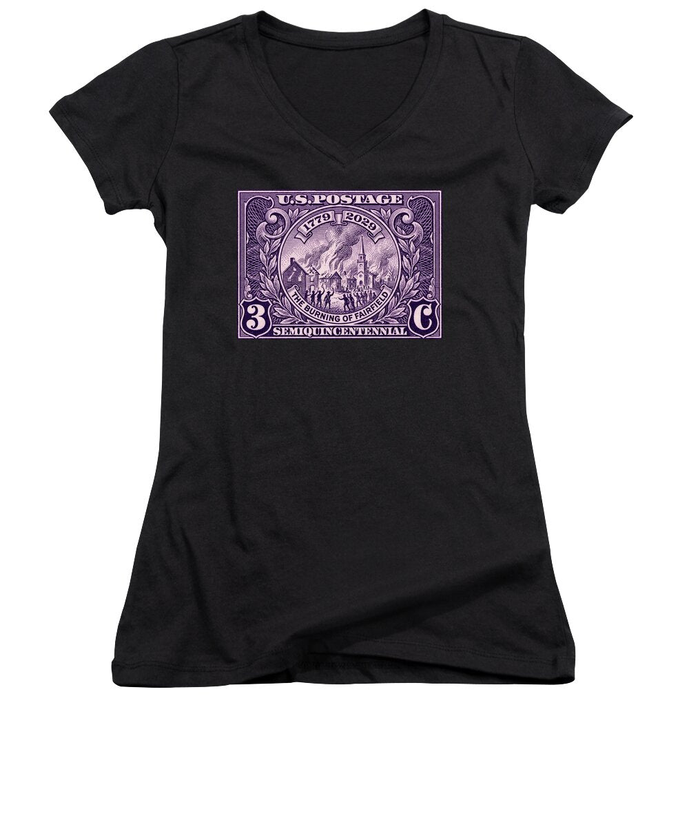 Burning of Fairfield 3c 1 - Women's V-Neck