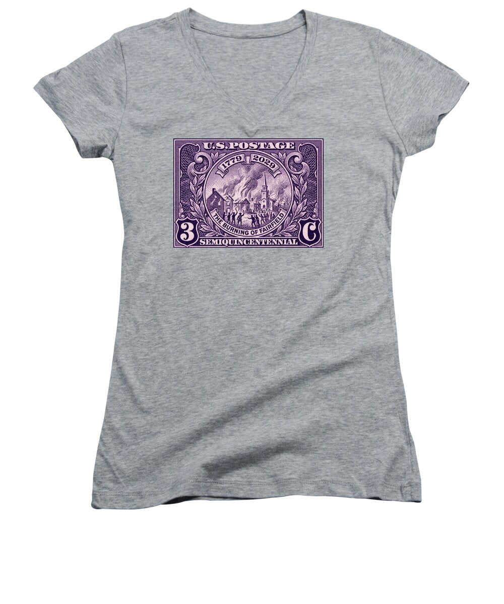 Burning of Fairfield 3c 1 - Women's V-Neck