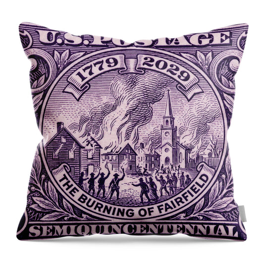 Burning of Fairfield 3c 1 - Throw Pillow