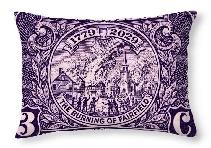 Burning of Fairfield 3c 1 - Throw Pillow