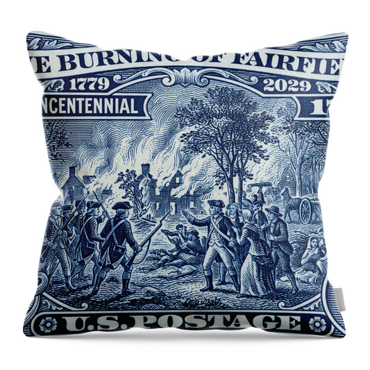 Burning of Fairfield 5c 1 - Throw Pillow