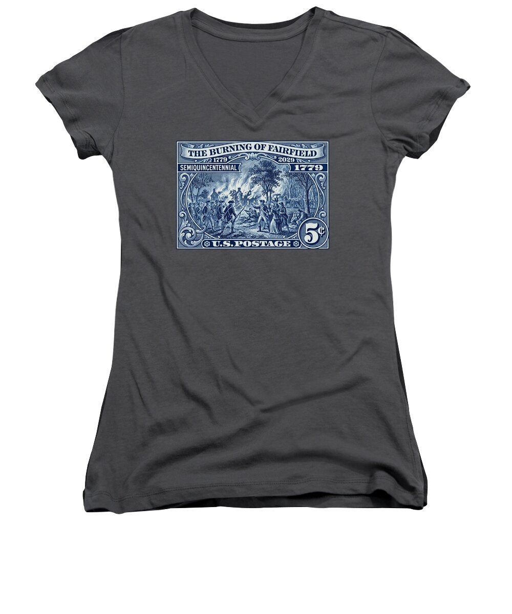 Burning of Fairfield 5c 1 - Women's V-Neck