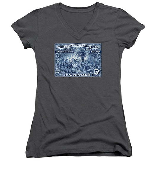 Burning of Fairfield 5c 1 - Women's V-Neck