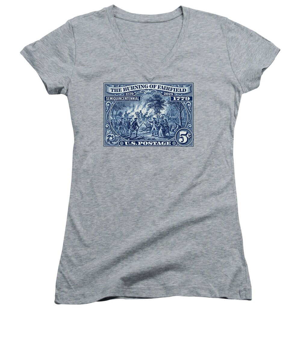 Burning of Fairfield 5c 1 - Women's V-Neck