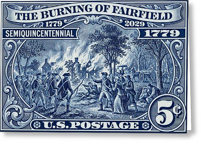 Burning of Fairfield 5c 1 - Greeting Card