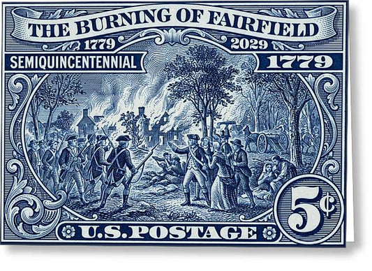 Burning of Fairfield 5c 1 - Greeting Card