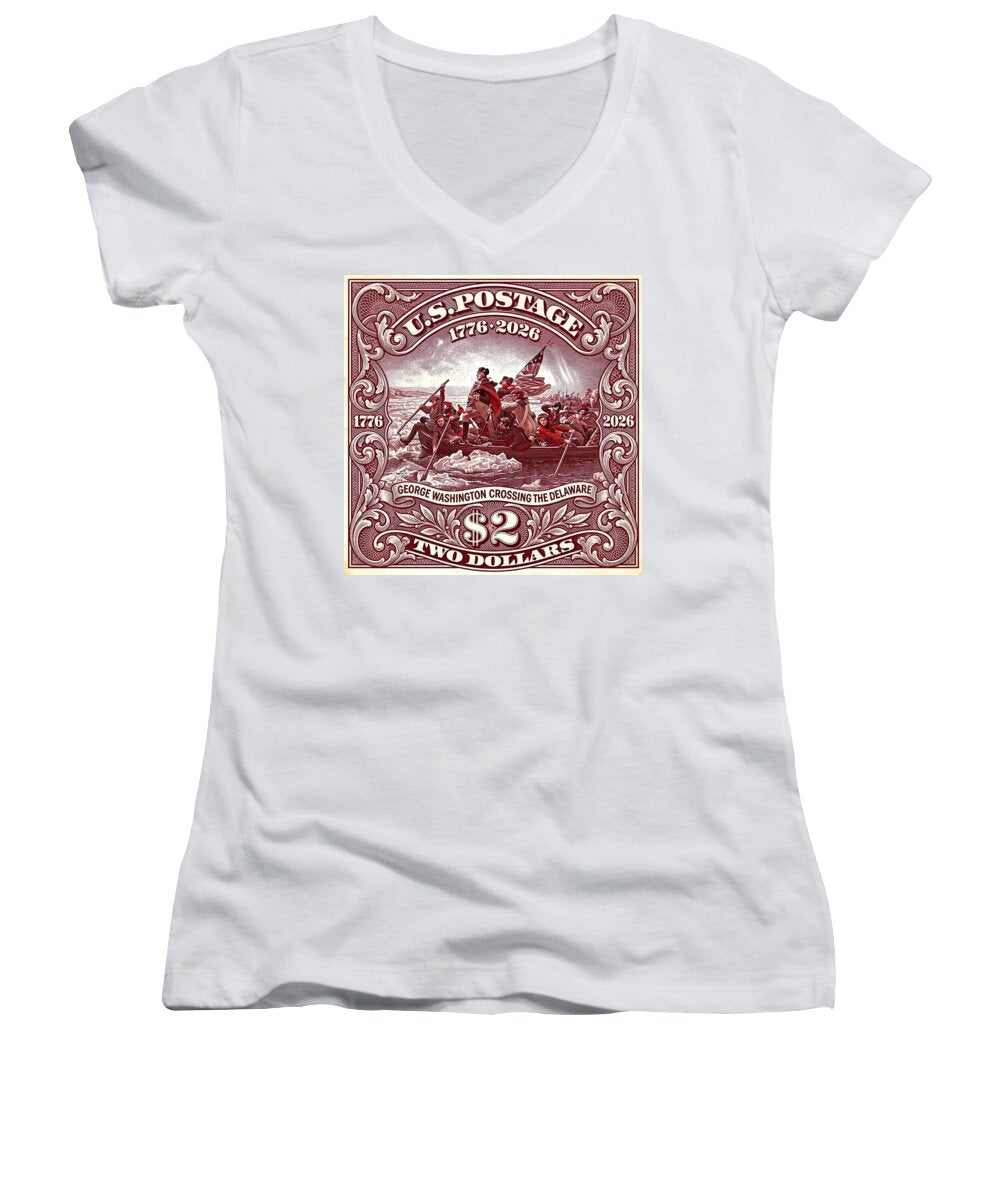 Crossing the Delaware $2 1 - Women's V-Neck