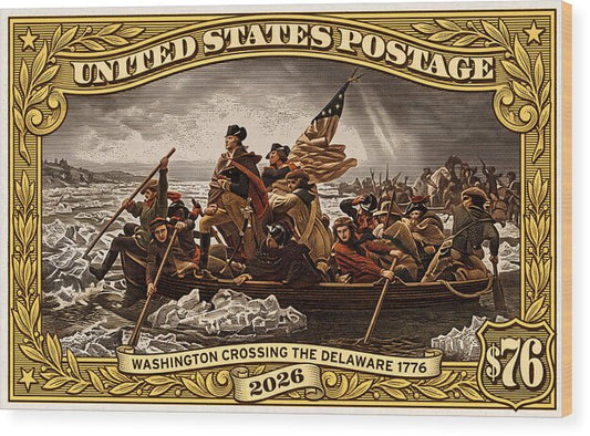 Crossing the Delaware $76 2 - Wood Print