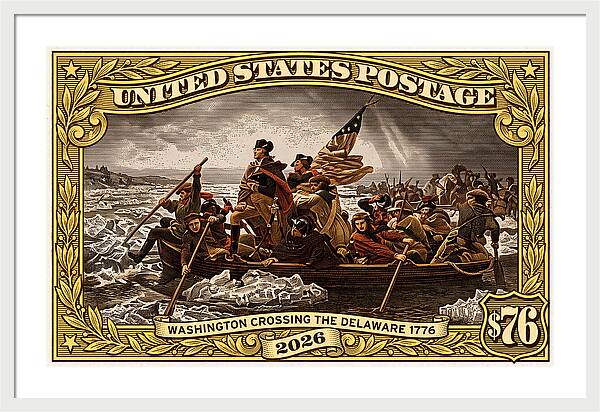 Crossing the Delaware $76 2 - Framed Print