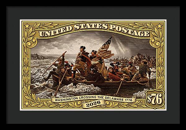 Crossing the Delaware $76 2 - Framed Print