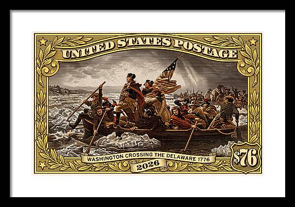 Crossing the Delaware $76 2 - Framed Print