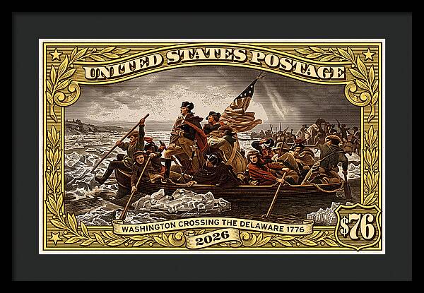 Crossing the Delaware $76 2 - Framed Print
