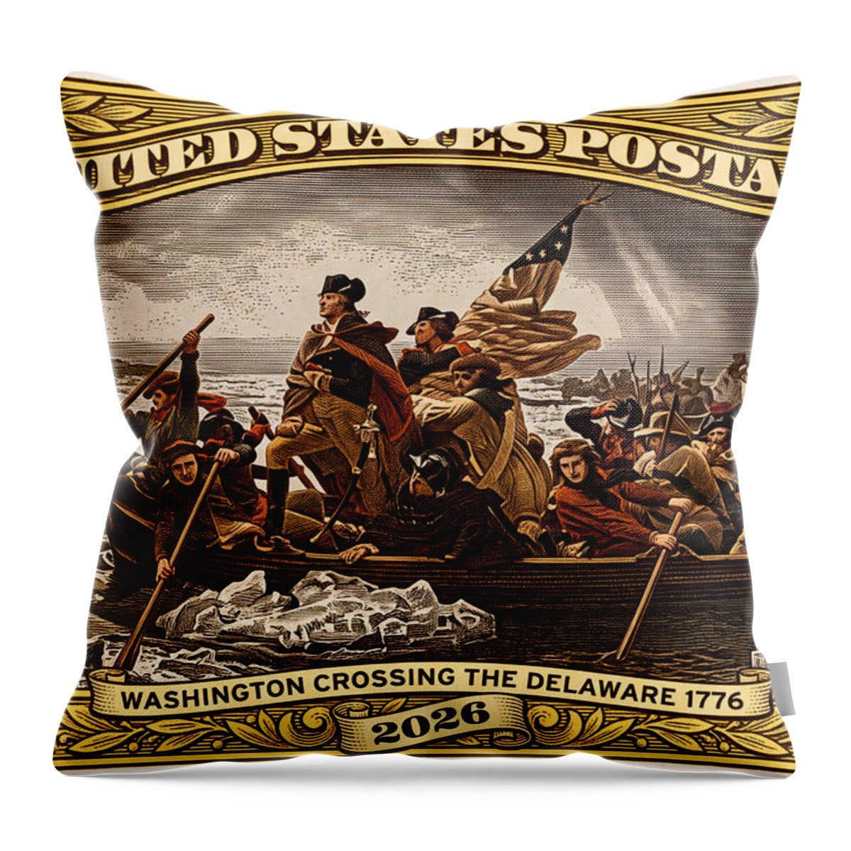 Crossing the Delaware $76 2 - Throw Pillow