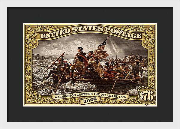 Crossing the Delaware $76 2 - Framed Print