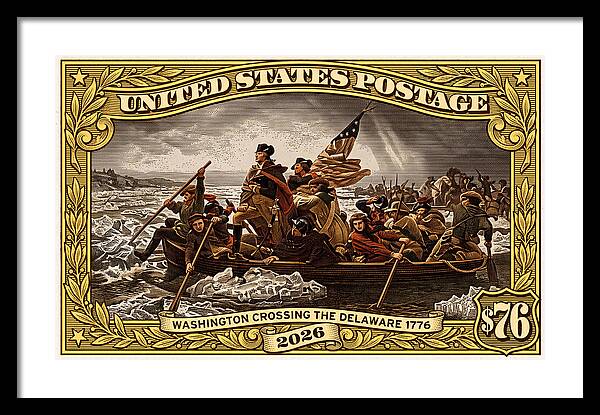 Crossing the Delaware $76 2 - Framed Print