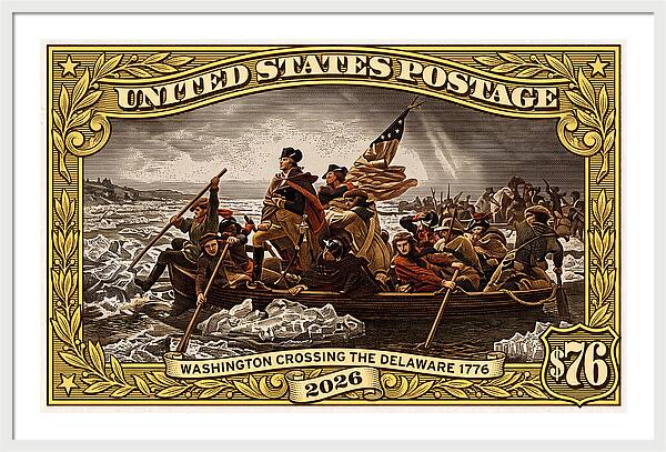 Crossing the Delaware $76 2 - Framed Print