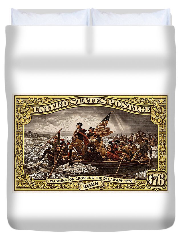 Crossing the Delaware $76 2 - Duvet Cover