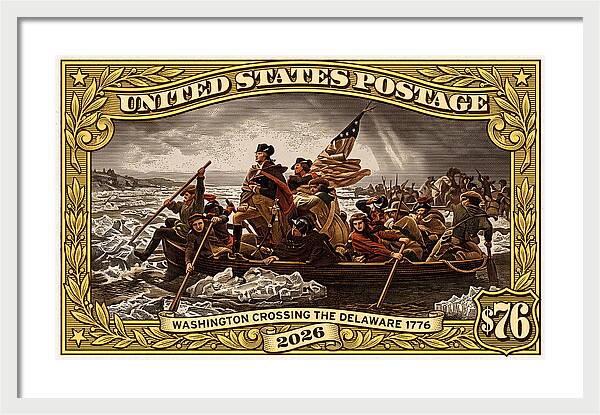 Crossing the Delaware $76 2 - Framed Print