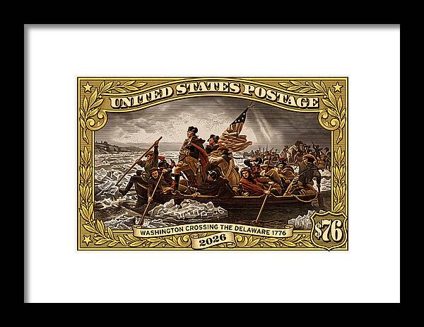 Crossing the Delaware $76 2 - Framed Print