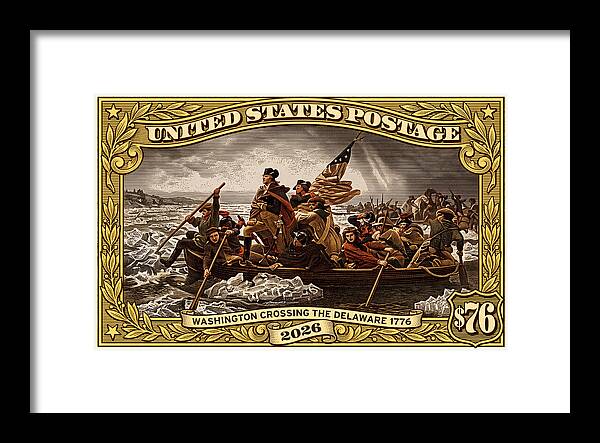 Crossing the Delaware $76 2 - Framed Print