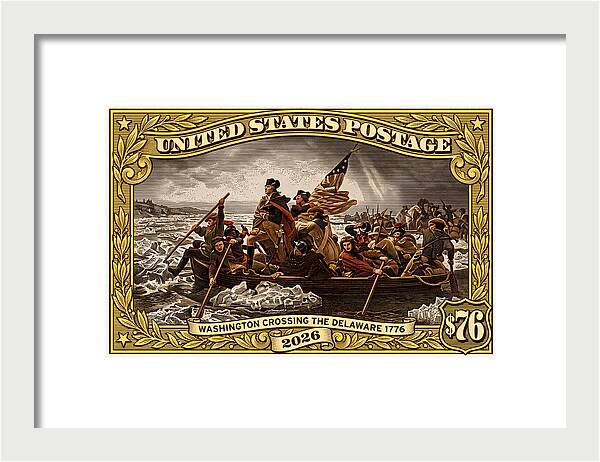 Crossing the Delaware $76 2 - Framed Print
