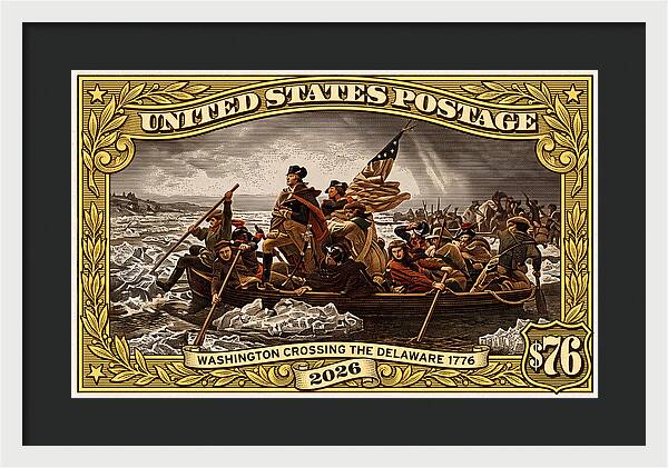 Crossing the Delaware $76 2 - Framed Print