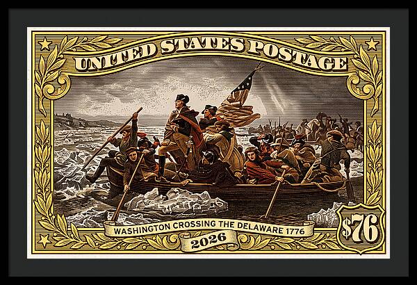Crossing the Delaware $76 2 - Framed Print