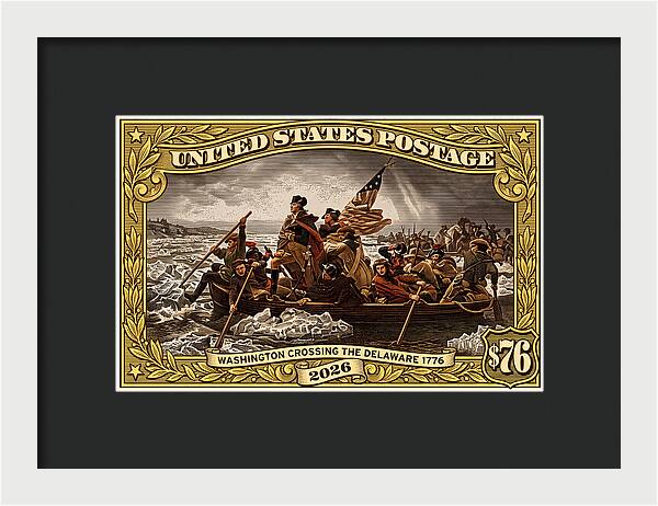 Crossing the Delaware $76 2 - Framed Print