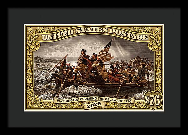 Crossing the Delaware $76 2 - Framed Print