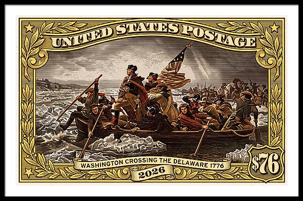 Crossing the Delaware $76 2 - Framed Print