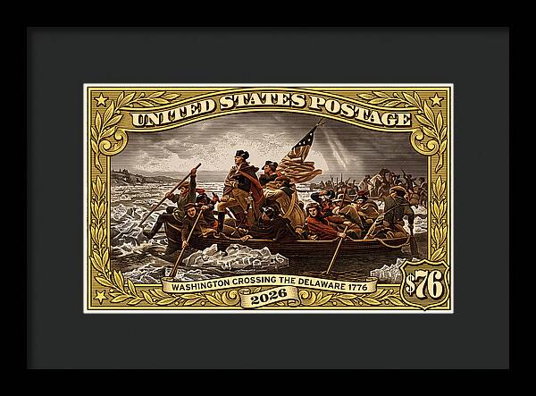 Crossing the Delaware $76 2 - Framed Print