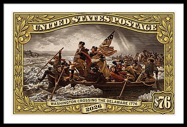 Crossing the Delaware $76 2 - Framed Print