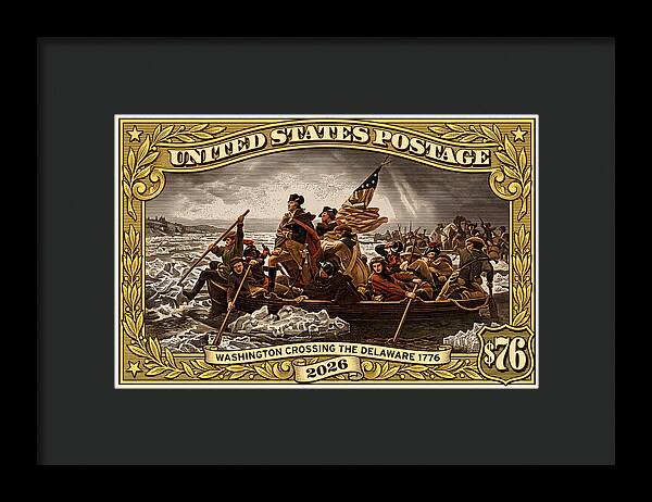 Crossing the Delaware $76 2 - Framed Print