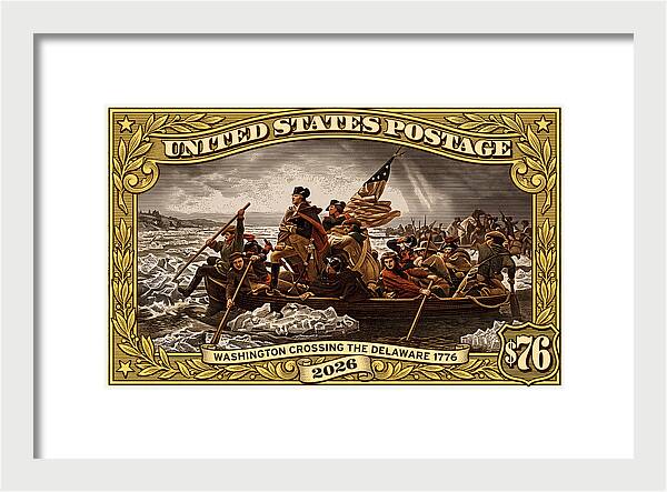 Crossing the Delaware $76 2 - Framed Print