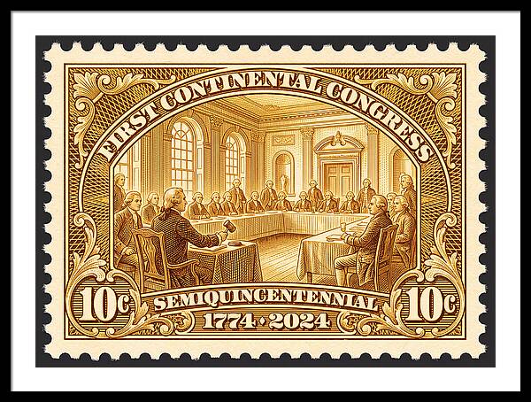 First Continental Congress 10c 1 - Framed Print