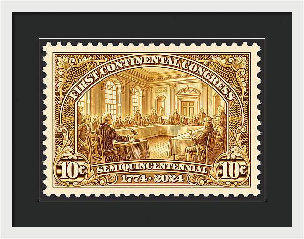 First Continental Congress 10c 1 - Framed Print