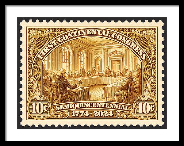 First Continental Congress 10c 1 - Framed Print