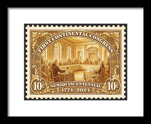 First Continental Congress 10c 1 - Framed Print