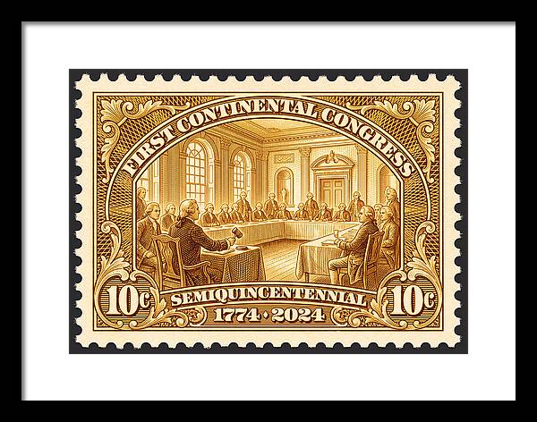 First Continental Congress 10c 1 - Framed Print