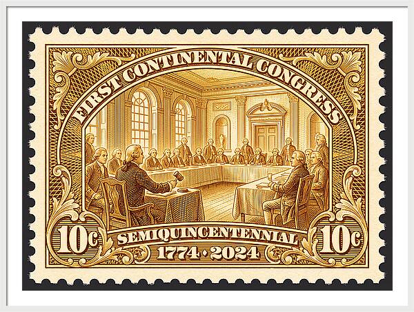 First Continental Congress 10c 1 - Framed Print