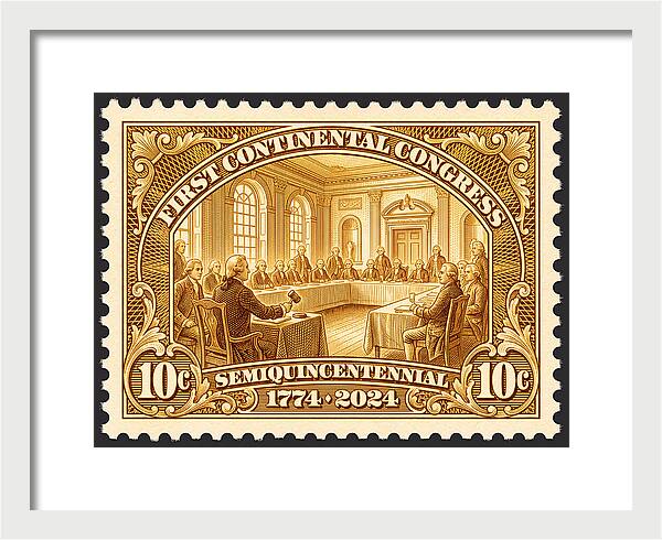 First Continental Congress 10c 1 - Framed Print