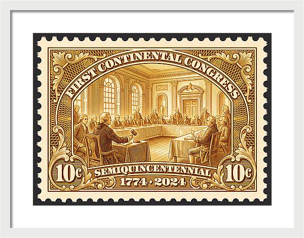 First Continental Congress 10c 1 - Framed Print