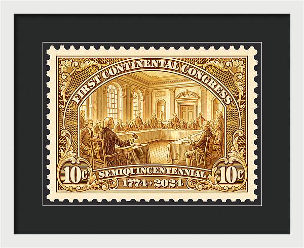 First Continental Congress 10c 1 - Framed Print