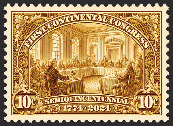 First Continental Congress 10c 1 - Art Print