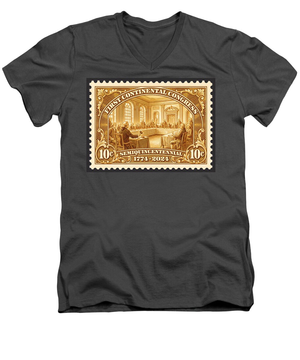First Continental Congress 10c 1 - Men's V-Neck T-Shirt