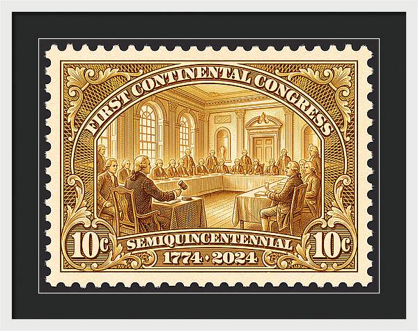 First Continental Congress 10c 1 - Framed Print