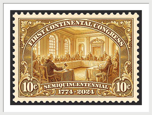 First Continental Congress 10c 1 - Framed Print