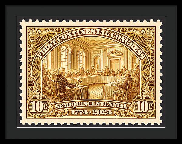 First Continental Congress 10c 1 - Framed Print