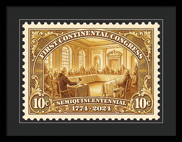 First Continental Congress 10c 1 - Framed Print